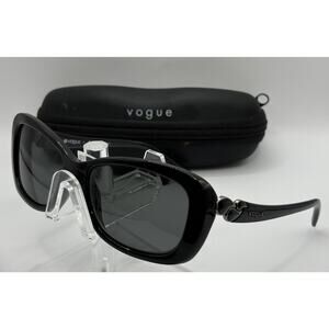 Vogue VO2917-S Black Oversized Sunglasses Gray Lens w/ Case